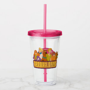 Verre En Acrylique Scooby-Doo   "Groovy Gang" Retro Cartoon Graphic