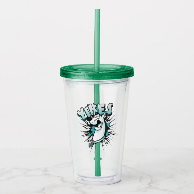 Verre En Acrylique Scooby-Doo "Yikes !" Graphique demi-ton (Devant)