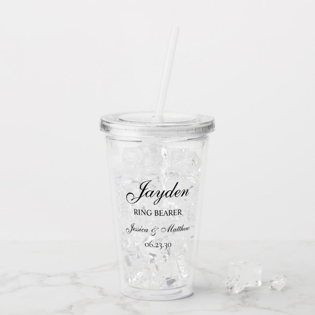 Verre En Acrylique Script du porteur d'anneau Customisé (Dos glace)