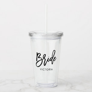 Verre En Acrylique Script élégant "Mariée" Custom Bridal Party