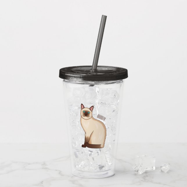 Verre En Acrylique Siamese cat cartoon (Dos glace)