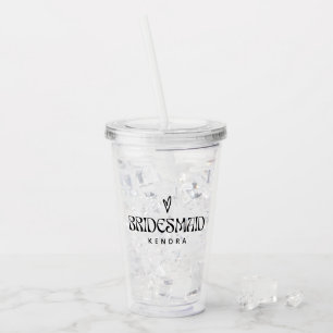Verre En Acrylique Simple Typographie moderne Bridesmaid Cadeau