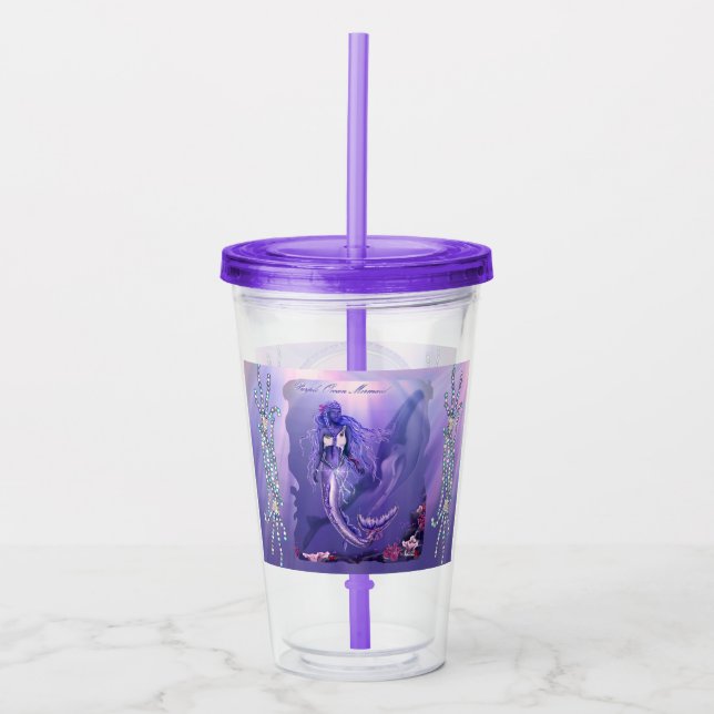 Verre En Acrylique Sirène de mer violette (Devant)