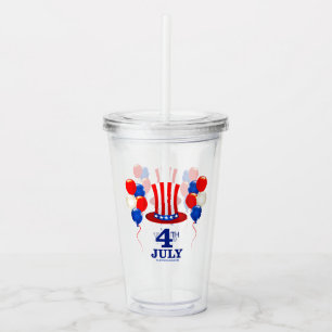 Verre En Acrylique SlipperyJoe's fête d'indépendance du 4 juillet cla