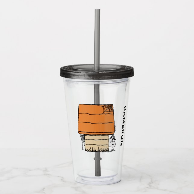 Verre En Acrylique Snoopy Halloween Spider Web Doghouse (Devant)