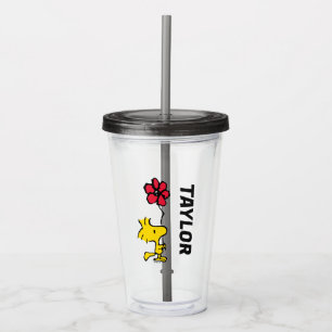 Verre En Acrylique Snoopy So Sweet Flower Motif