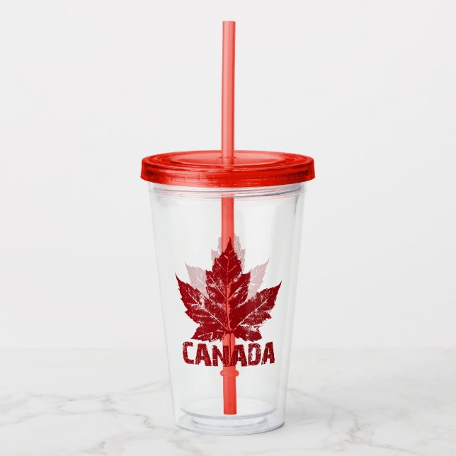 Verre En Acrylique Souvenirs de feuille d'érable du Canada de cool de (Devant)