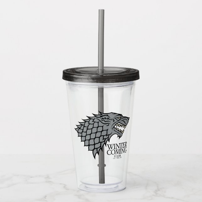 Verre En Acrylique Stark Sigil - L'Hiver Arrive (Devant)