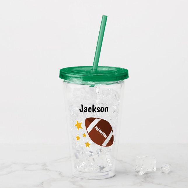 Verre En Acrylique Stars de football pour enfants personnalisés (Dos glace)