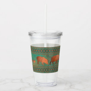 Verre En Acrylique Sud-ouest Fun Javelina Famille Cuivre Turquoise