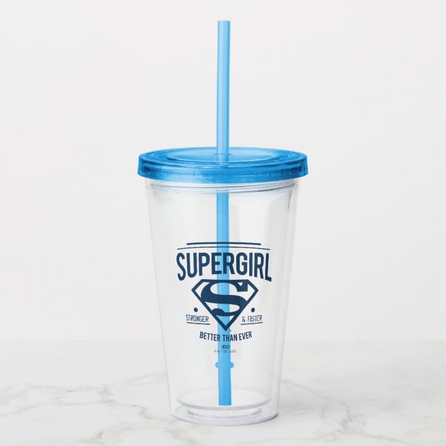 Verre En Acrylique Supergirl mieux que jamais Retro Graphic (Devant)