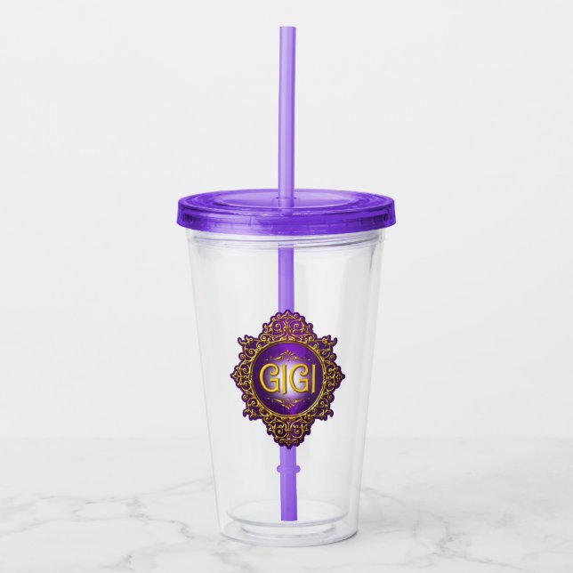Verre En Acrylique Sweet GIGI Royal violet & or (Devant)