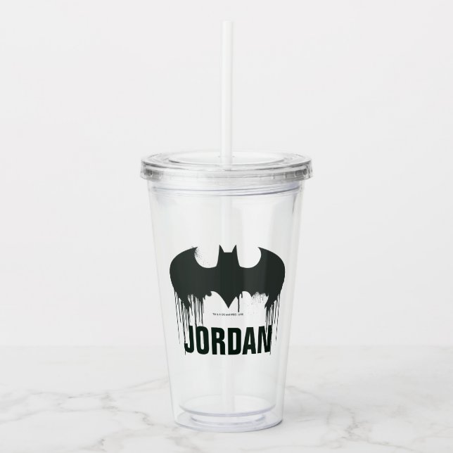 Verre En Acrylique Symbole Batman | Logo Spraypaint (Devant)