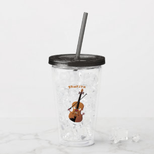 Verre En Acrylique Sympa drôle violon personnage de dessin animé