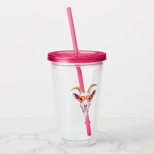 Verre En Acrylique Tasse impertinente de chèvre avec la couverture (Gauche)