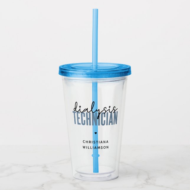 Verre En Acrylique Technicien de dialyse personnalisé | Cadeaux techn (Devant)