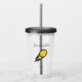 Verre En Acrylique Tennis Love Yellow Fire Ball Sports Personnalisé