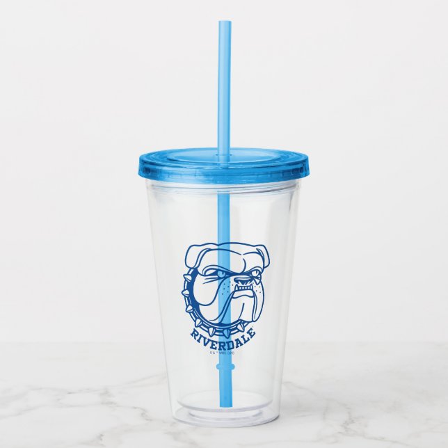 Verre En Acrylique Tête de Riverdale Bulldog (Devant)