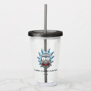 Verre En Acrylique Tête Pixelette Rick Drooling