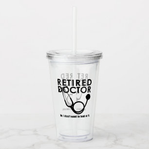 Verre En Acrylique Texte de stéthoscope Médicale du médecin retrai