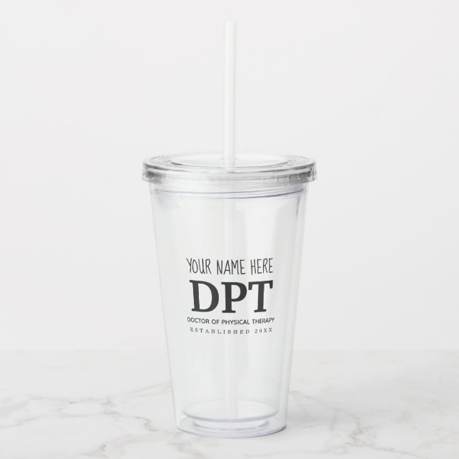 Verre En Acrylique Thérapeute physique DPT Simple personnalisé (Devant)