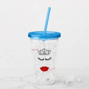 Verre En Acrylique Tiara Party Où est ma fête de douche à lèvres