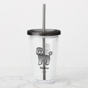 Verre En Acrylique Toudou jouet caniche gris mignon & nom