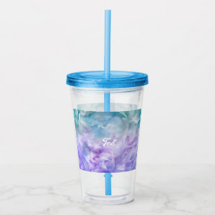 Verre En Acrylique Tourbillon de nuage bleu et violet