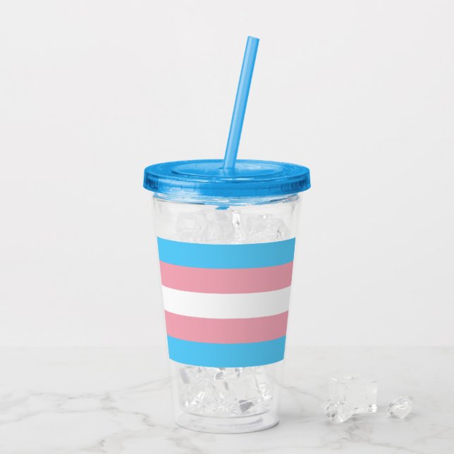 Verre En Acrylique Trans Pride ! (Dos glace)