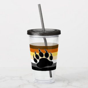 Verre En Acrylique Très Cool Gay Bear Pride Drapeau Ours Paw
