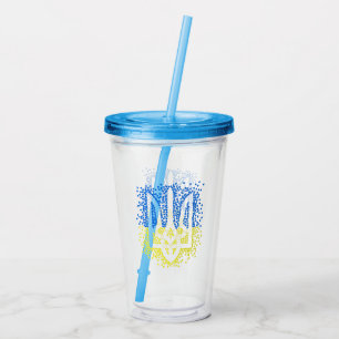 Verre En Acrylique Trident de l'emblème ukrainien tryzub dispersant l