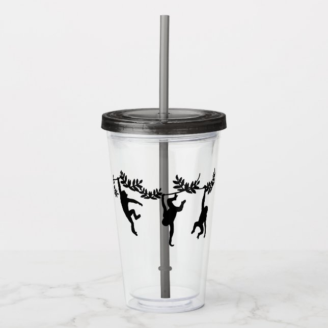 Verre En Acrylique Troupe de singe (Devant)