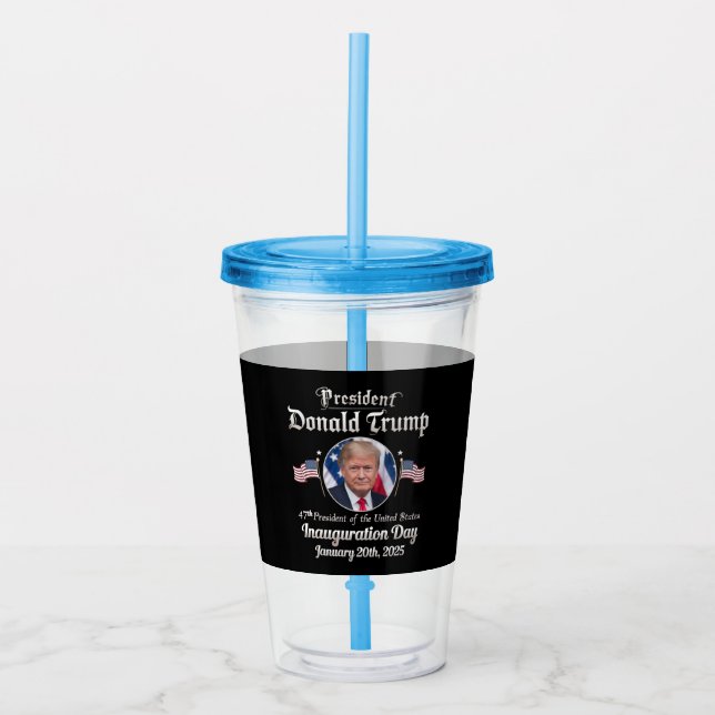 Verre En Acrylique Trump Inauguration Day 2025 47th USA President (Devant)