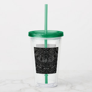 Verre En Acrylique Tumbler Acrylique Mandala Charbon