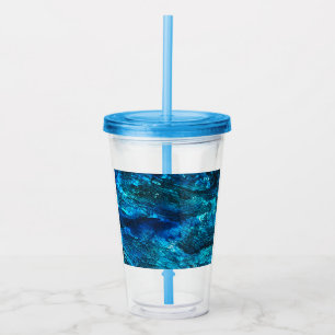 Verre En Acrylique Tumbler Bleu Art Abstrait