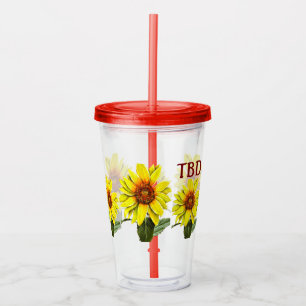 Verre En Acrylique Tumbler en acrylique tournesol