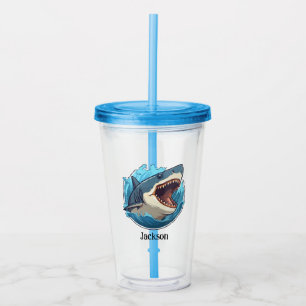 Verre En Acrylique Tumbler Requin Personnalisé – Design Féroce et Amu