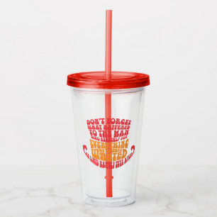 Verre En Acrylique Typographie Casquette de Willy Wonka