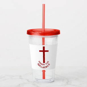 Verre En Acrylique Typographie de la Croix-Rouge chrétienne et Bible 
