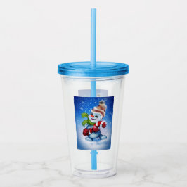 Verre En Acrylique Un bonhomme de neige festif
