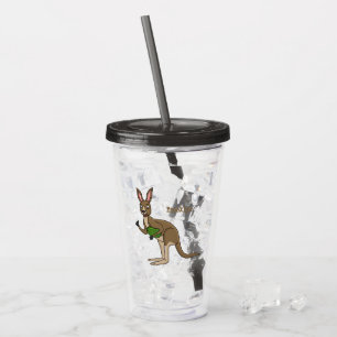 Verre En Acrylique Une jolie illustration de kangourou australien