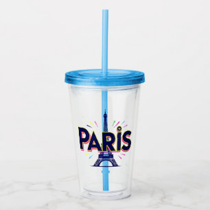 Verre En Acrylique Ville des Lumières : Art de typographie gras de Pa
