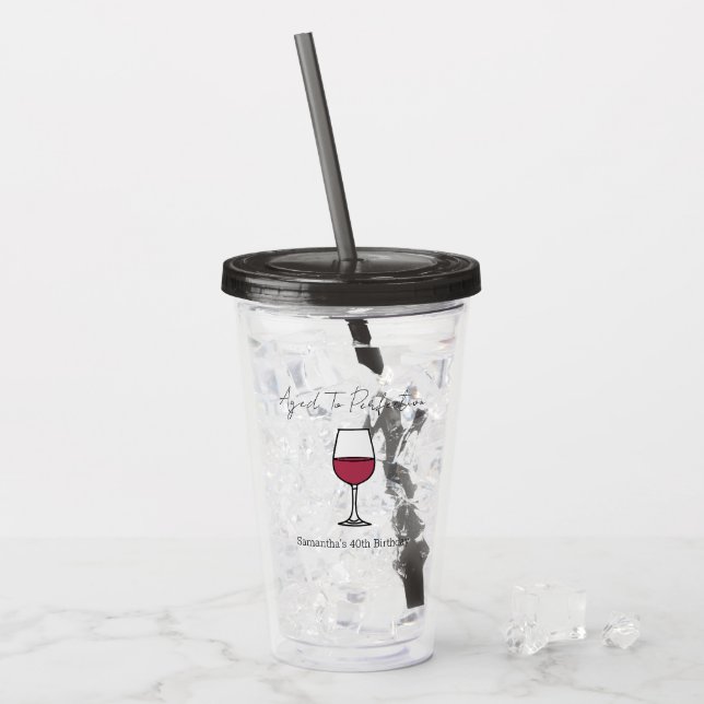 Verre En Acrylique Vin de la perfection 40e anniversaire (Devant glace)