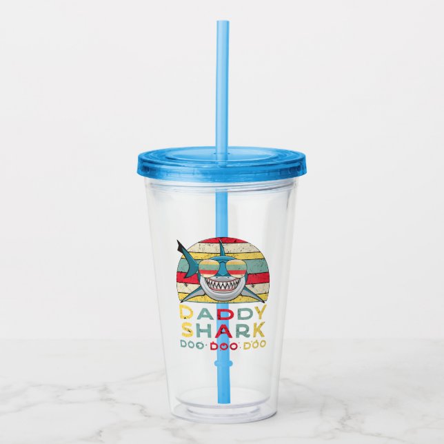 Verre En Acrylique Vintage Daddy Shark "Doo Doo Doo" (Devant)