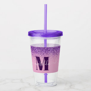 Verre En Acrylique Vitre rose violet moderne parties scintillant éti