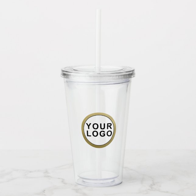 Verre En Acrylique Votre logo personnalisé Paruline acrylique et pail (Devant)