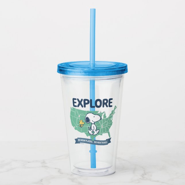 Verre En Acrylique Voyage sur route | Explorez les cacahuètes (Devant)