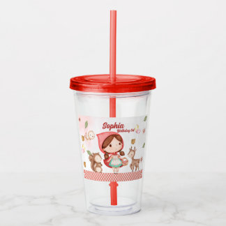 Verre En Acrylique Waltercolor Little Red Riding Hood children's part