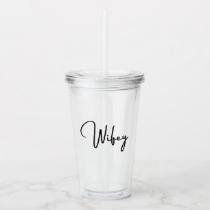 Verre En Acrylique Wifey Tumbler 16oz, transparent