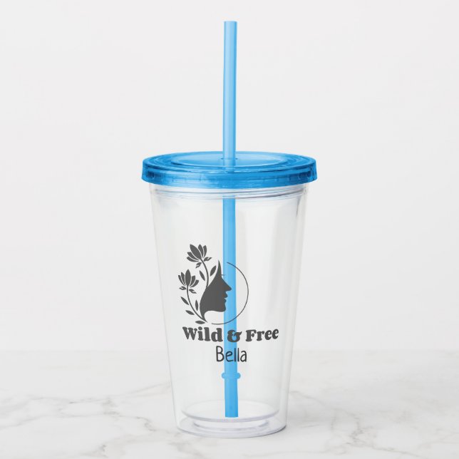 Verre En Acrylique Wild & Free - Divorce personnalisée unique (Devant)